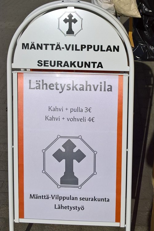 Lähetyskahvilan kyltti