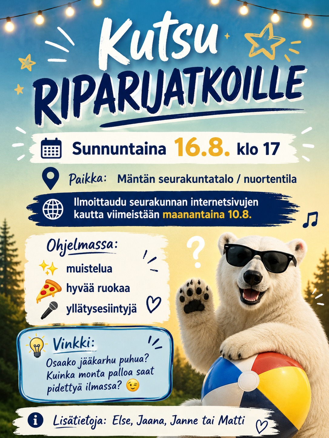 Mainos riparijatkoille