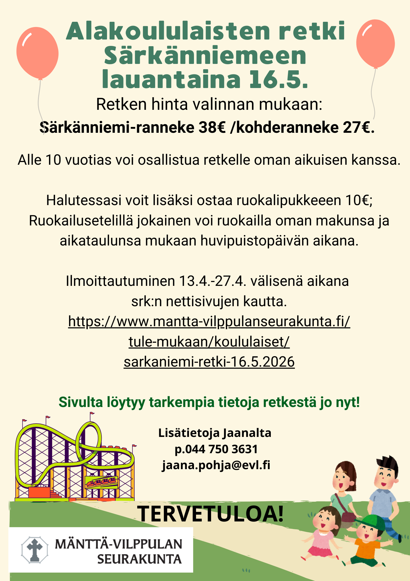 Mainos Särkänniemi retkestä